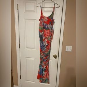 SHEIN tropical ruched dress Size L